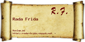 Rada Frida névjegykártya